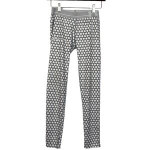 Under Armour Kids Girls Gray White Polka Dot Athletic Leggings Pants Size Small